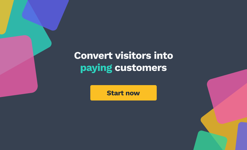 landing page with overload of different colors.