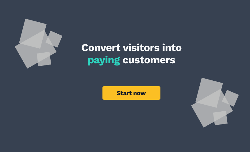 example of landing page with high contrast
