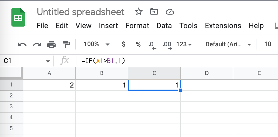 Picture shows image of Google Sheets formula created by naturale language from writr.ai